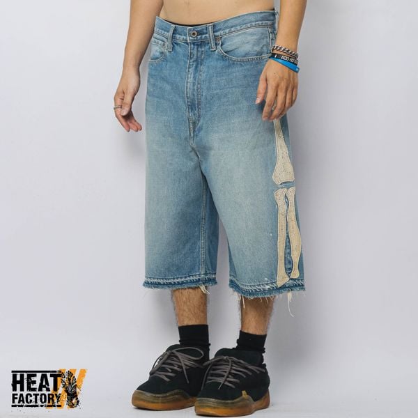  Kapital Skeleton Denim Shorts (Blue) 