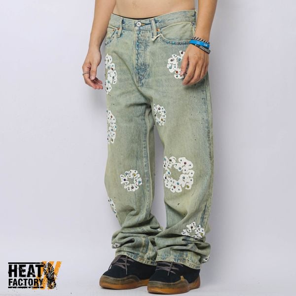 Denim Tears Baggy Dirty Wash Studded CW Denim Part (Blue) 