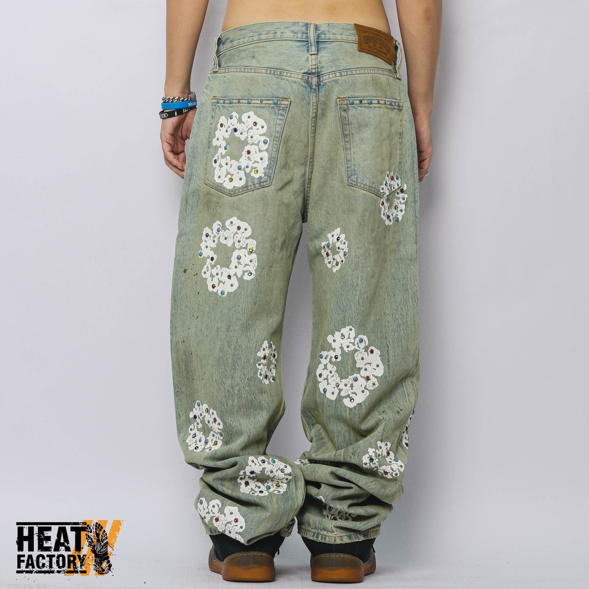  Denim Tears Baggy Dirty Wash Studded CW Denim Part (Blue) 