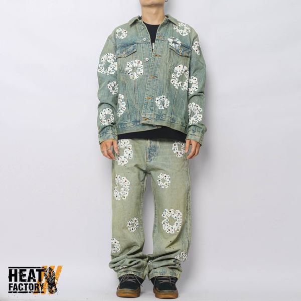  Denim Tears Dirty Wash Studded CW Denim Jacket (Blue) 