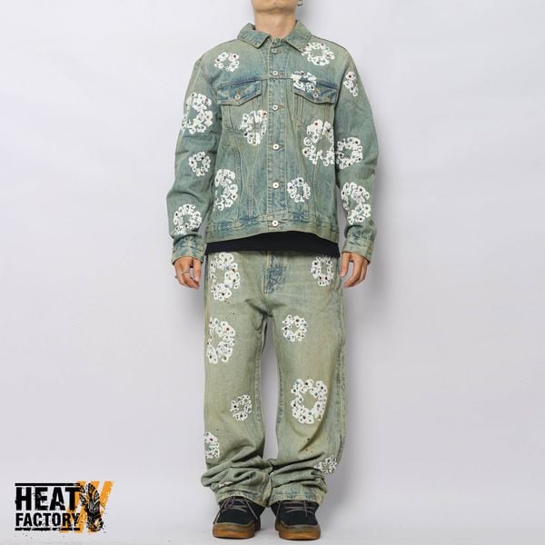  Denim Tears Dirty Wash Studded CW Denim Jacket (Blue) 