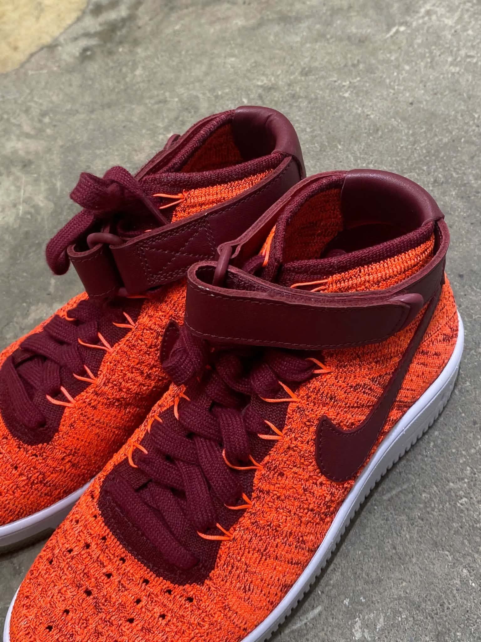  Nike Air Force Mid Flyknit Orange (Used) (No Box) 