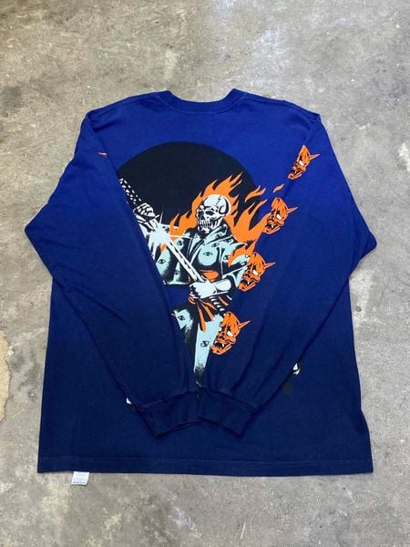  Warren Lotas Long Tee Death Life Eyes (Navy) 