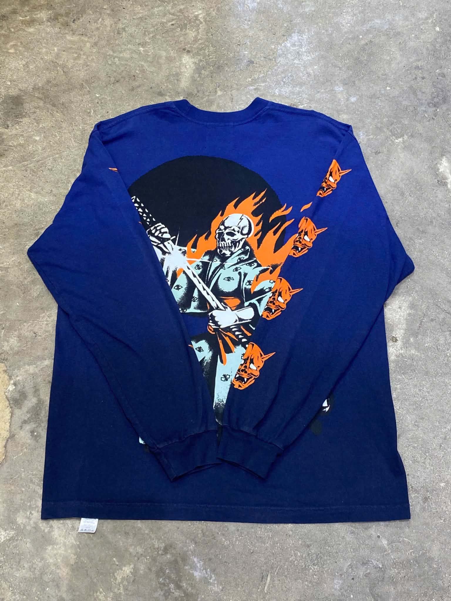  Warren Lotas Long Tee Death Life Eyes (Navy) 