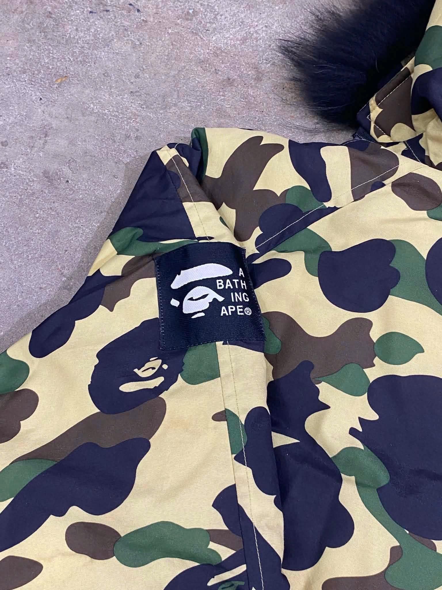  Bape Jacket 1st Camo Fur Down (Yellow) (Used) 