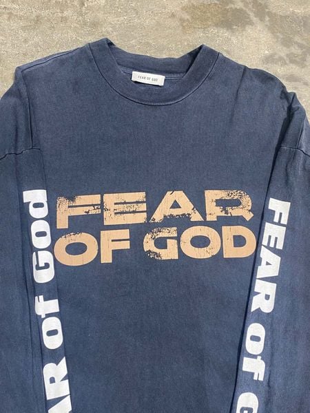  Fear Of God Long Sleeve Logo (Grey) (Used) 