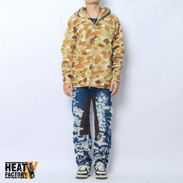  Bape Hoodie Gradation Camo Shark Full Zip (Beige) 