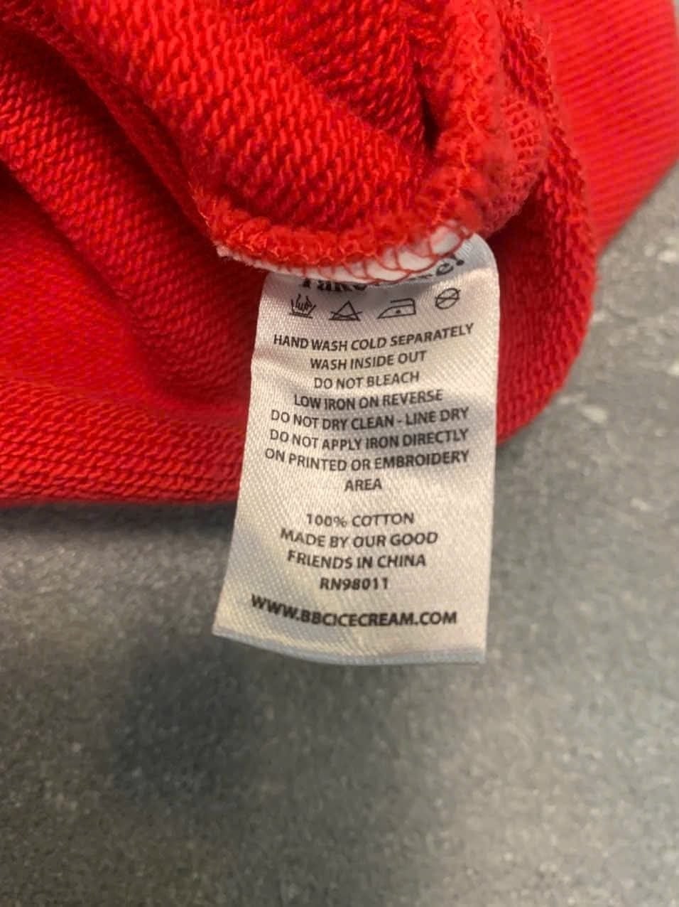 Hoodie Ice Cream Running Dog (Red) (Like New) 