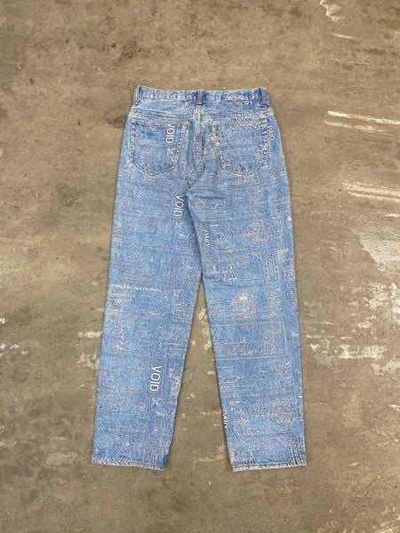  Supreme Checks Embroidered Jeans (Blue) (Used) 