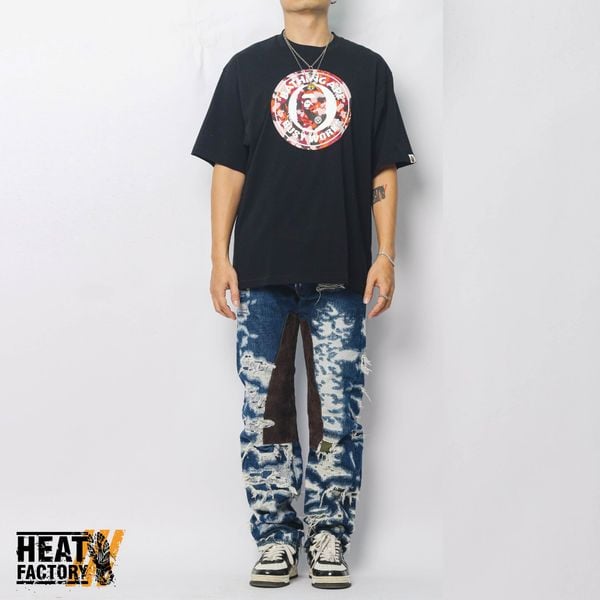  Bape Tee Map Camo Busy Works Relaxed (Black) 