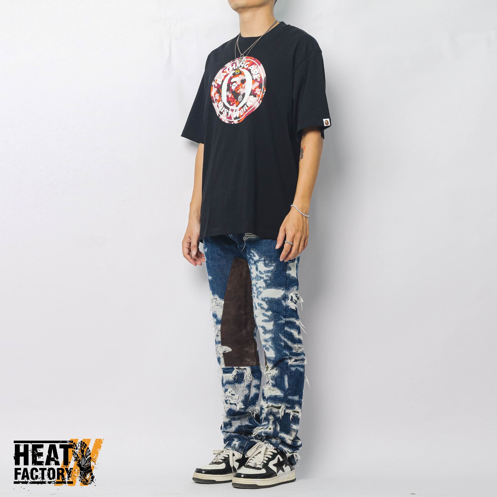  Bape Tee Map Camo Busy Works Relaxed (Black) 