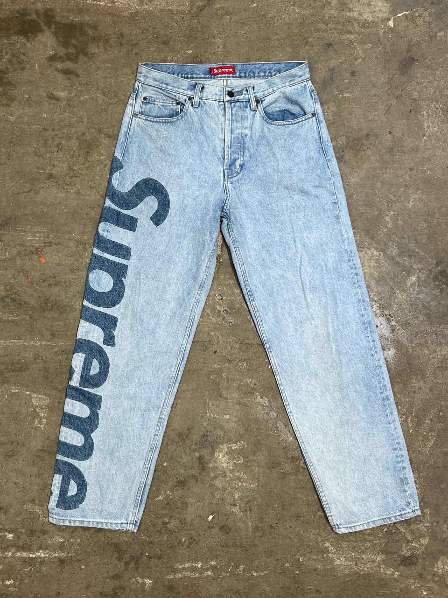  Supreme Jeans Inset Logo Washed (Blue) (Used) 