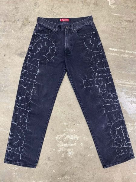  Supreme Shibori Loose Fit Jeans (Black) (Used) 