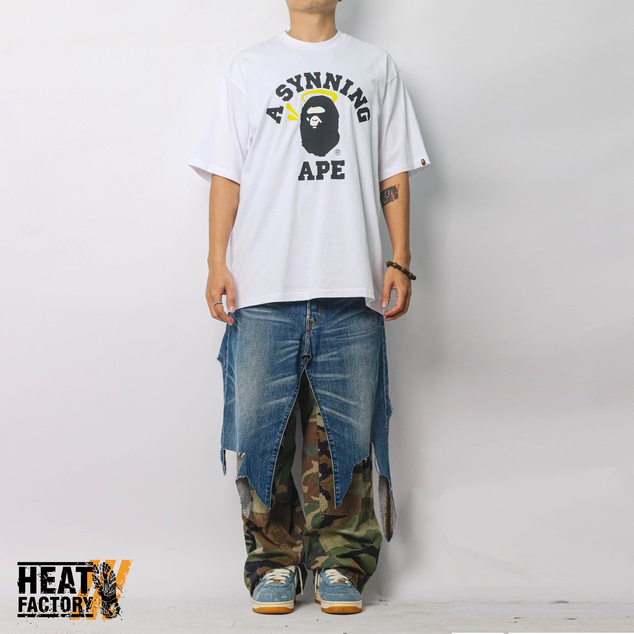  Bape X Spotify X SYNA By Central Cee College Tee (White) 