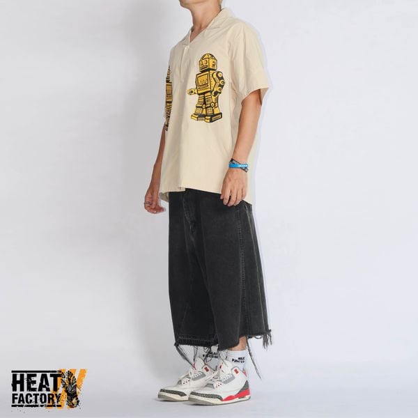  BBC Shirt Open Collar (Beige) 