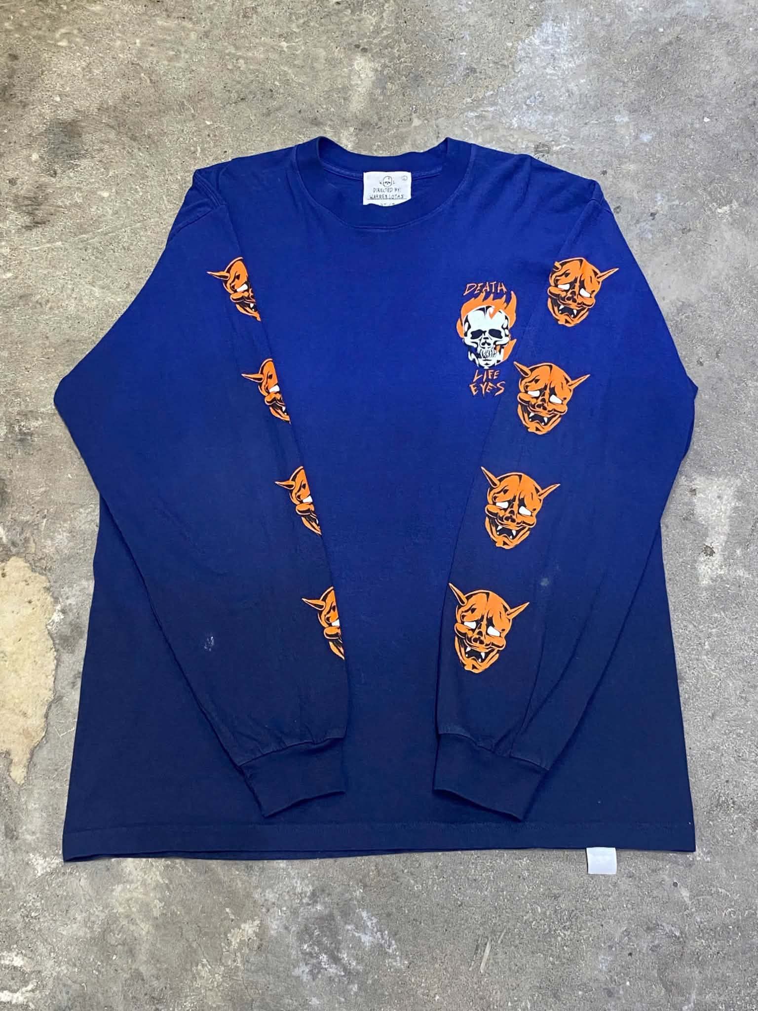  Warren Lotas Long Tee Death Life Eyes (Navy) 