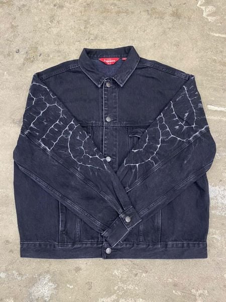  Supreme Shibori Denim Trucker Jacket (Black) (Used) 