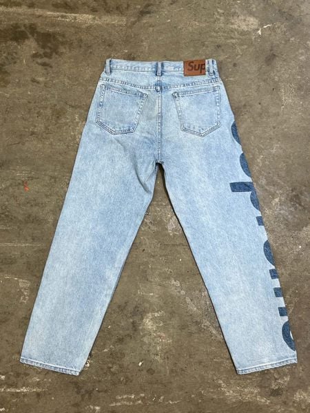  Supreme Jeans Inset Logo Washed (Blue) (Used) 
