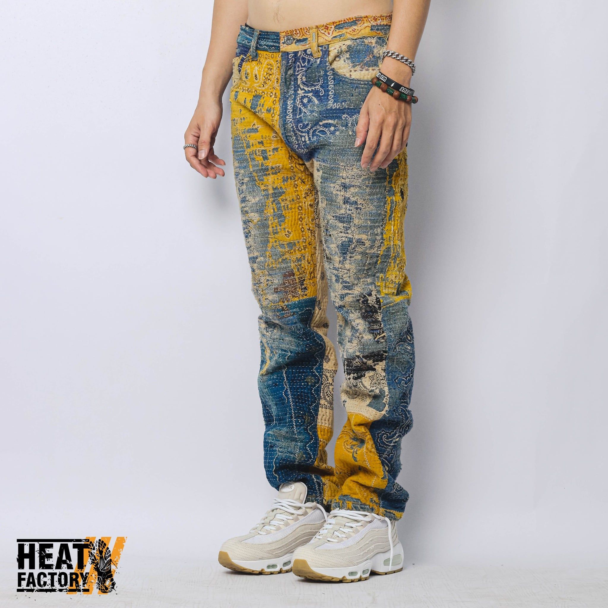  Dddchaosss x Heat Factory Boro Jeans 14 (Blue/Yellow) 