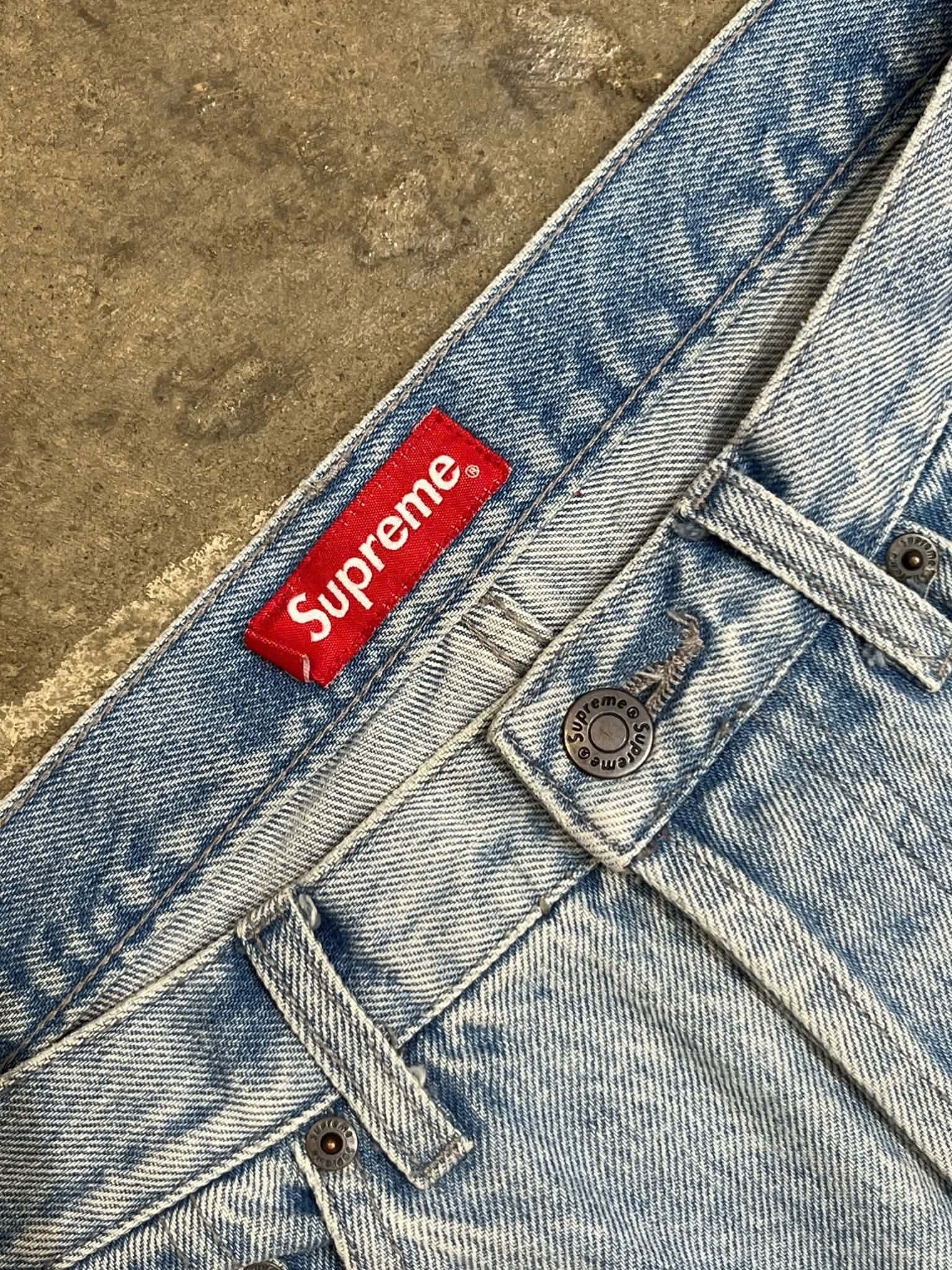  Supreme Jeans Inset Logo Washed (Blue) (Used) 