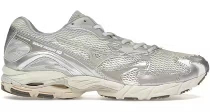  Mizuno Wave Rider 10 Silver Off White 
