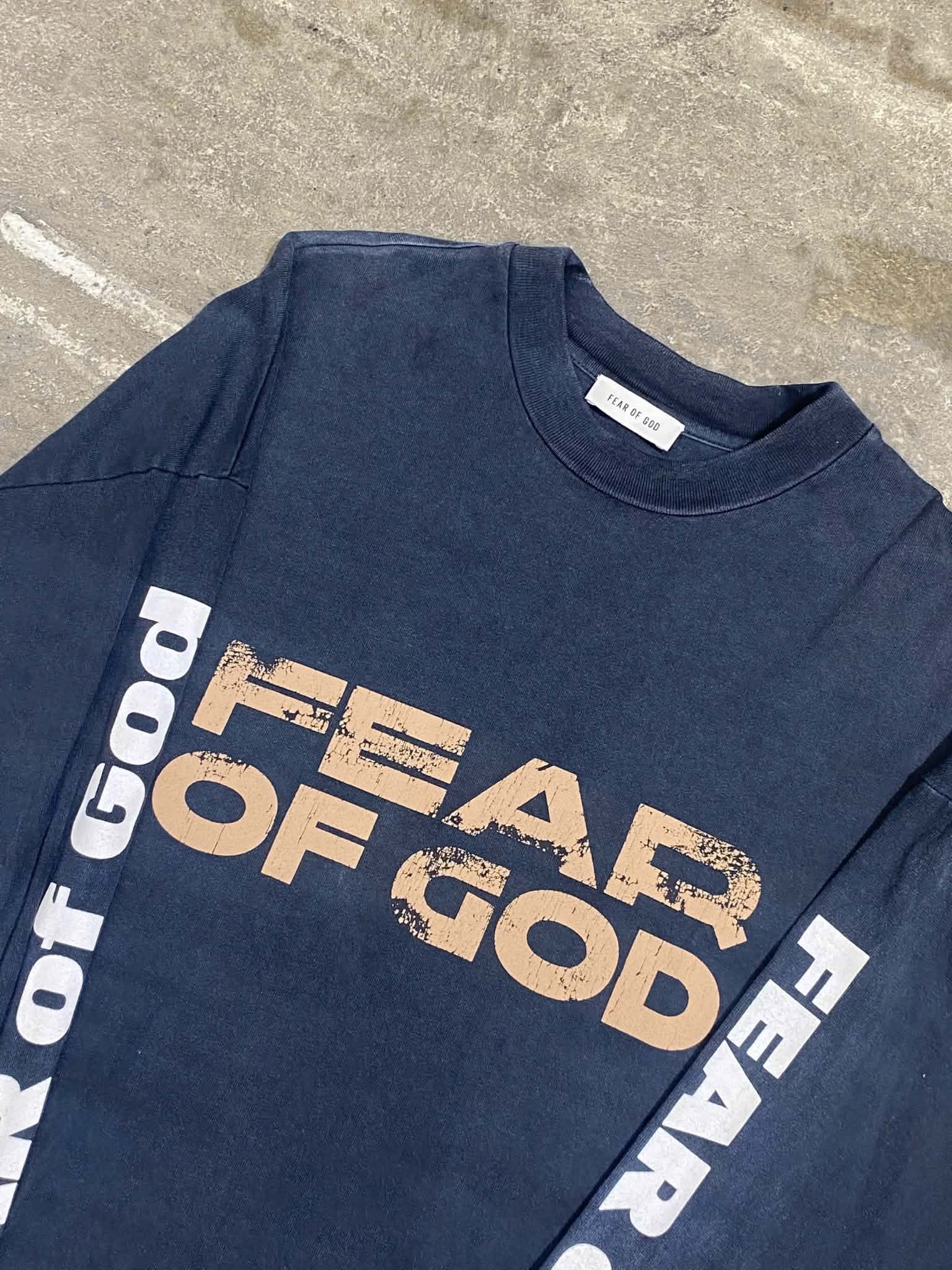  Fear Of God Long Sleeve Logo (Grey) (Used) 
