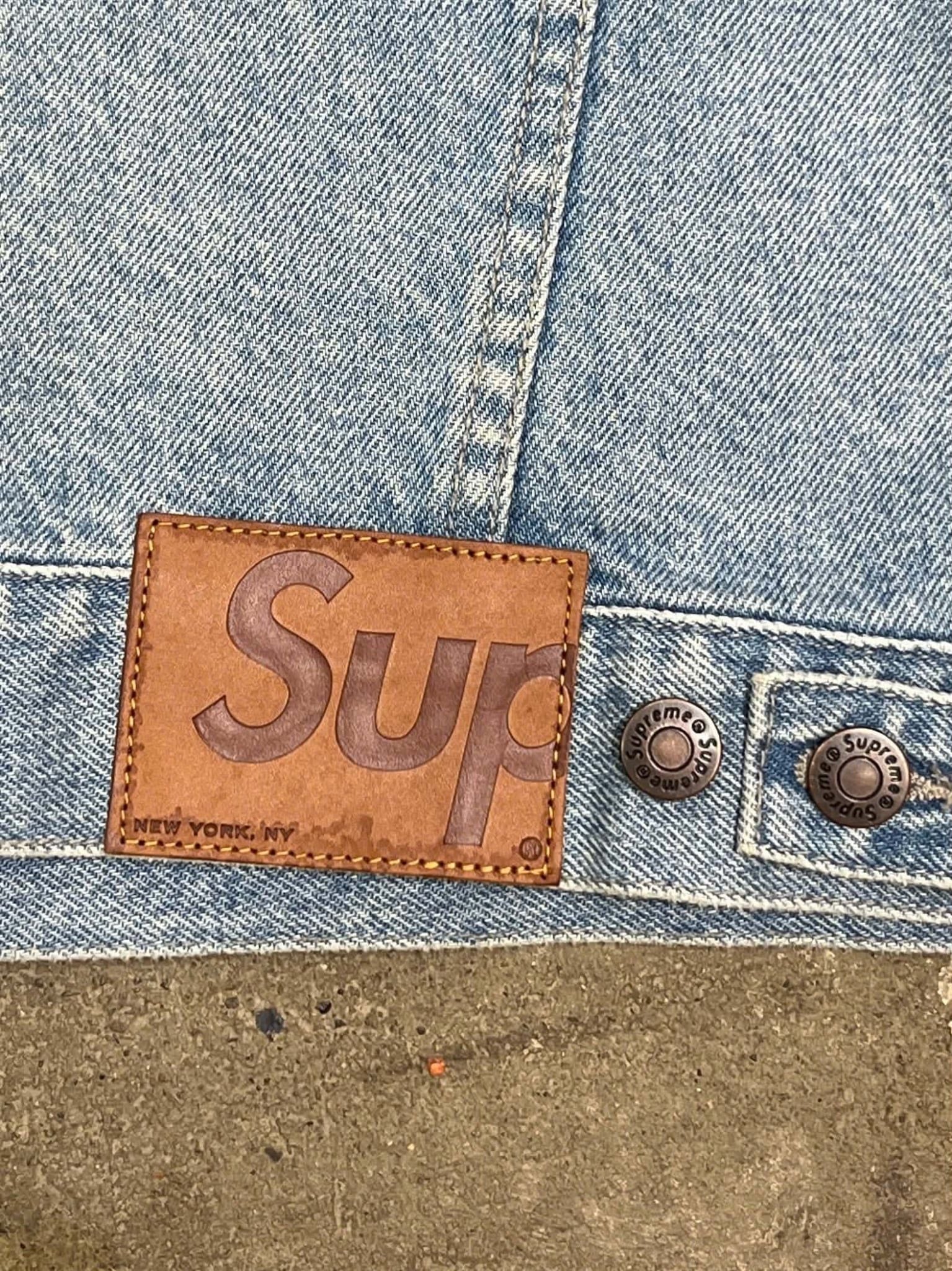  Supreme Jacket Inset Logo Denim (Blue) (Used) 