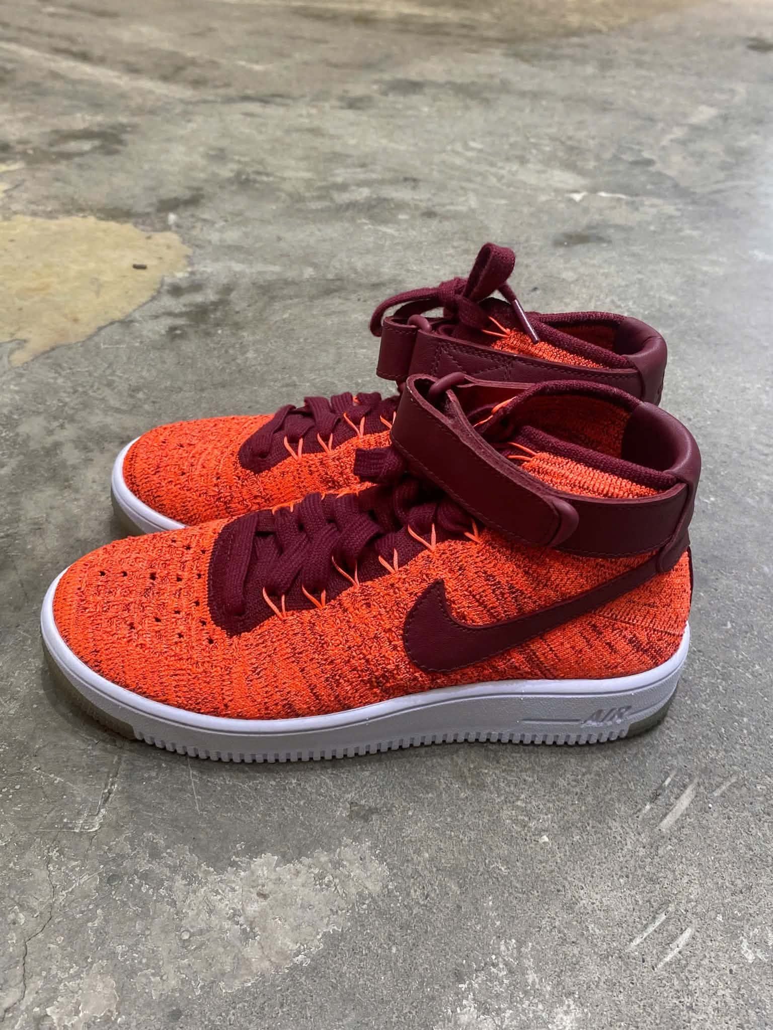  Nike Air Force Mid Flyknit Orange (Used) (No Box) 
