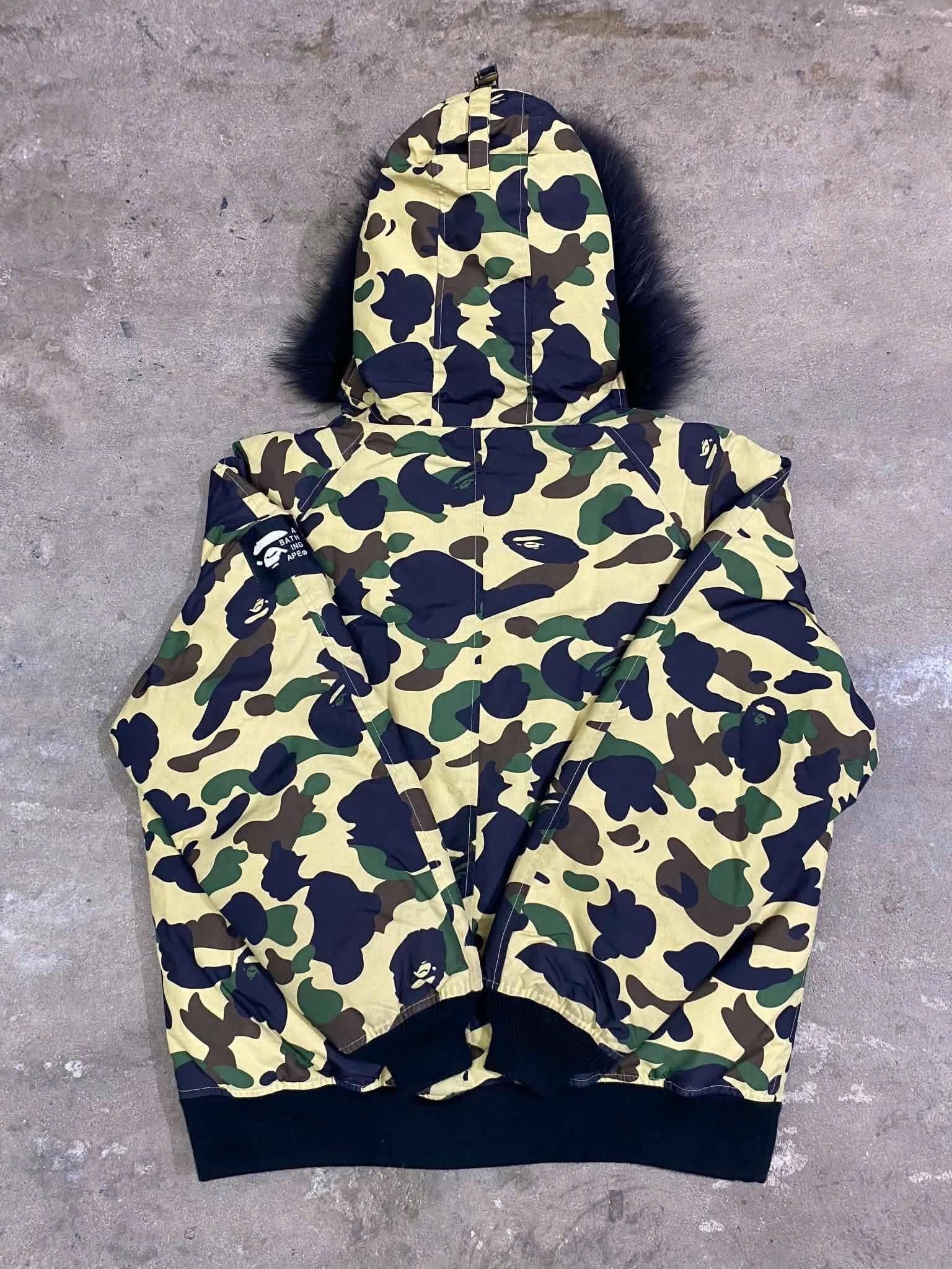  Bape Jacket 1st Camo Fur Down (Yellow) (Used) 