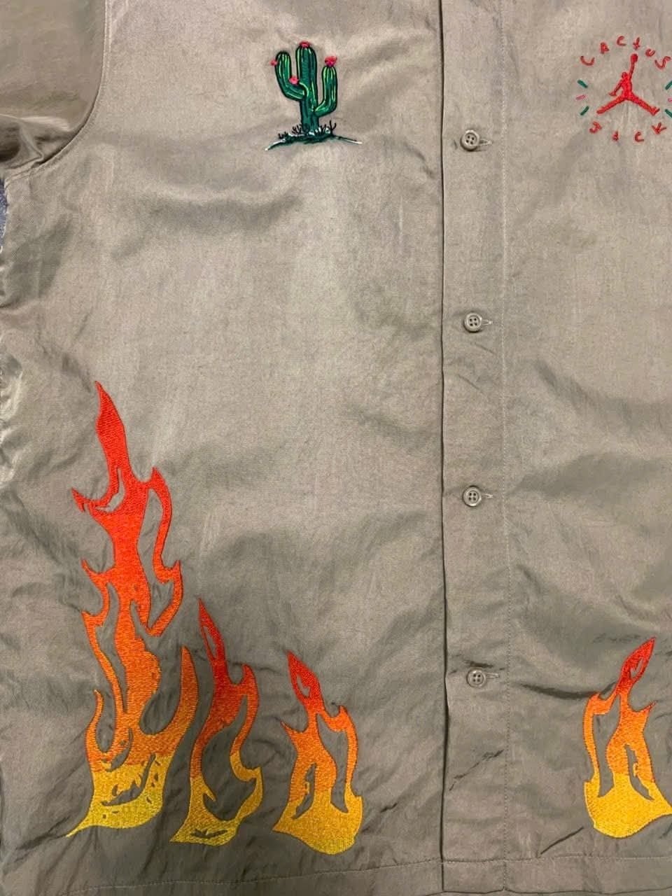  Travis Scott x Jordan Shirts Flame (Khaki) (Used) 