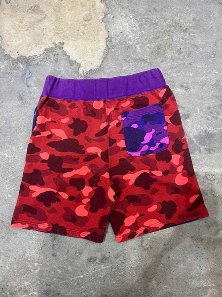  Bape Shorts Crazy Camo (Red/Blue/Purple) (Used) 