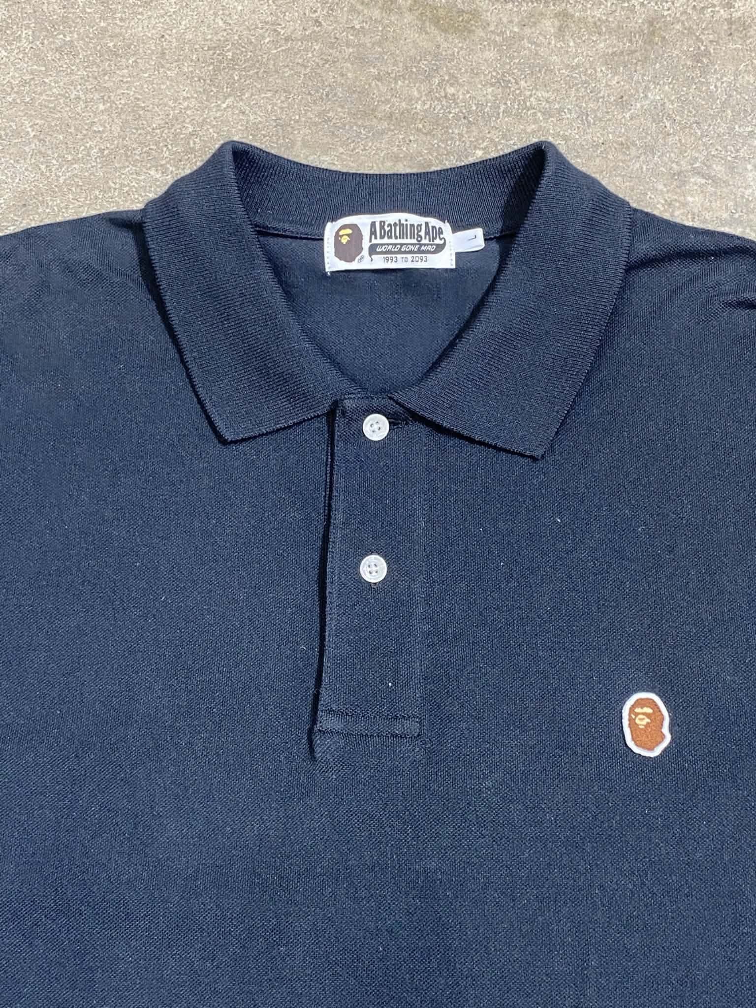  Bape Polo Head One Point Relaxed (Black) (Used) 