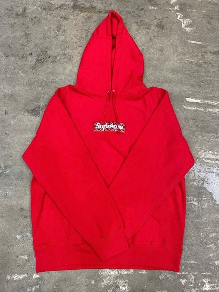  Supreme Bandana Box Logo Hooded Sweatshirt (Red) 