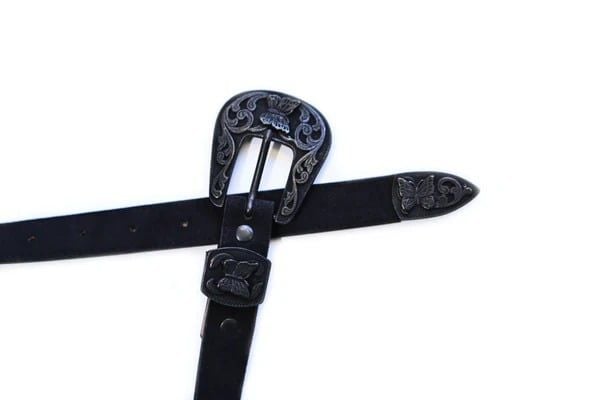  Needles Papillon Western Tip Belt Suede (Black) 