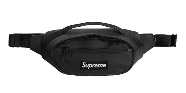  Supreme Leather Waist Bag FW23 (Black) 