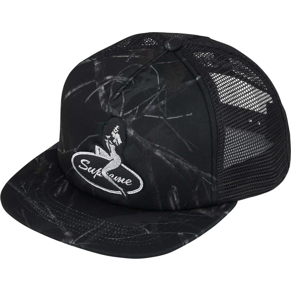  Supreme Snapback Metal Chino Girl 5 Panel (Black Camo) 