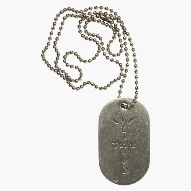  Travis Scott x WWE Dog Tag Necklace (Silver) 