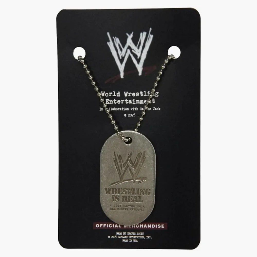  Travis Scott x WWE Dog Tag Necklace (Silver) 