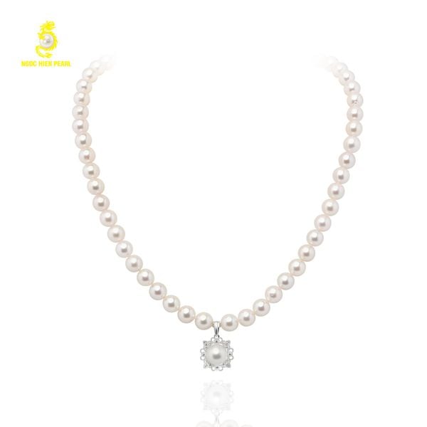  Chuỗi cổ ngọc trai Akoya 3A NGP426, 62 viên size 7.5 - 7.9mm 