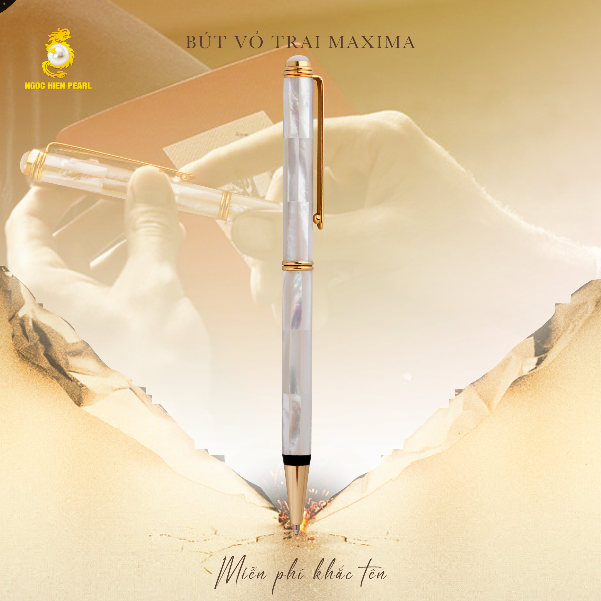  Bút vỏ trai Maxima mạ vàng PPB003 
