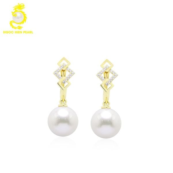  Bông tai ngọc trai Freshwater kết hợp vàng đỏ 18K GDE312 