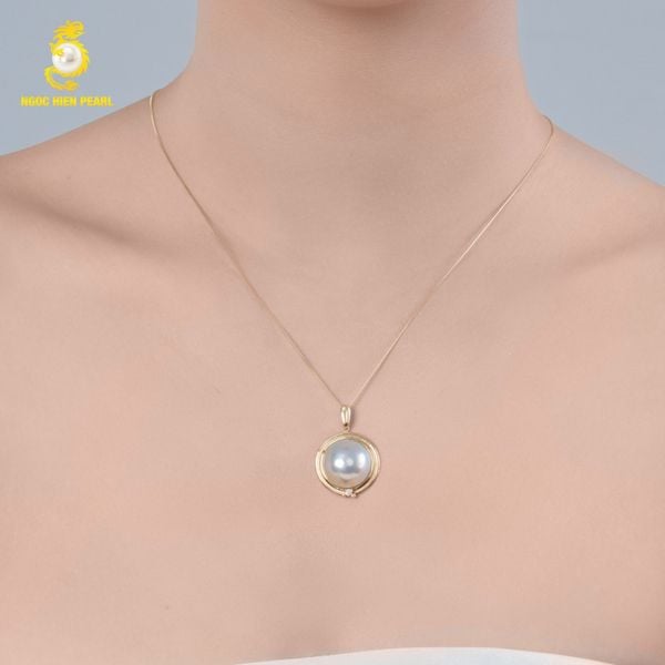  Mặt dây chuyền vàng ngọc trai cấy trên vỏ GPP020 