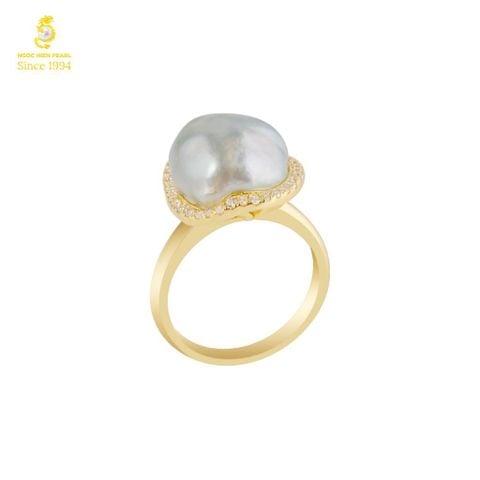 Nhẫn ngọc trai kết hợp Vàng 18K
