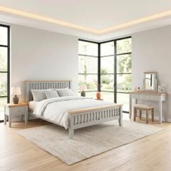 BÀN TRANG ĐIỂM EATON MÀU XÁM KÈM GƯƠNG