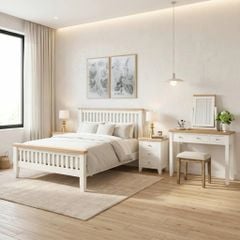BÀN TRANG ĐIỂM EATON MÀU TRẮNG KÈM GƯƠNG
