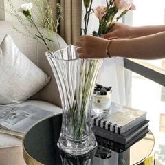 LỌ HOA PHA LÊ HÌNH BÓ MẠ VUÔNG TRƠN 30CM