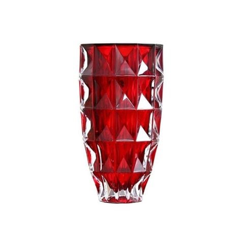 LỌ HOA PHA LÊ KIM CƯƠNG ĐỎ 28CM CRYSTAL