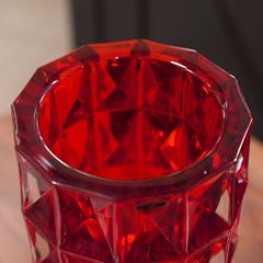 LỌ HOA PHA LÊ KIM CƯƠNG ĐỎ 28CM CRYSTAL