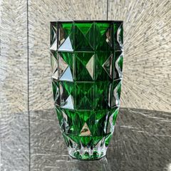 LỌ HOA PHA LÊ KIM CƯƠNG XANH LÁ 28CM CRYSTAL