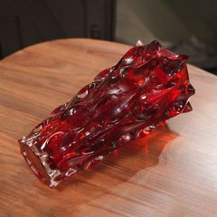 LỌ HOA PHA LÊ SAMBA MÀU ĐỎ 30.5CM